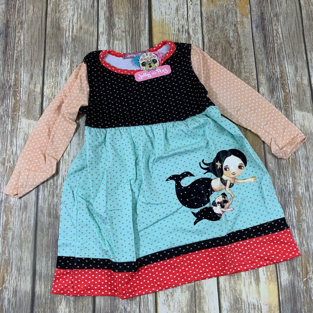 Jelly The Pug Dress Sea Maiden Dress Size 3T